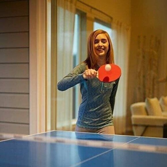 Harvil Leather/Wood 4-Player Table Tennis Racket Set with Conversion Top NS259 - Picture 7 of 7